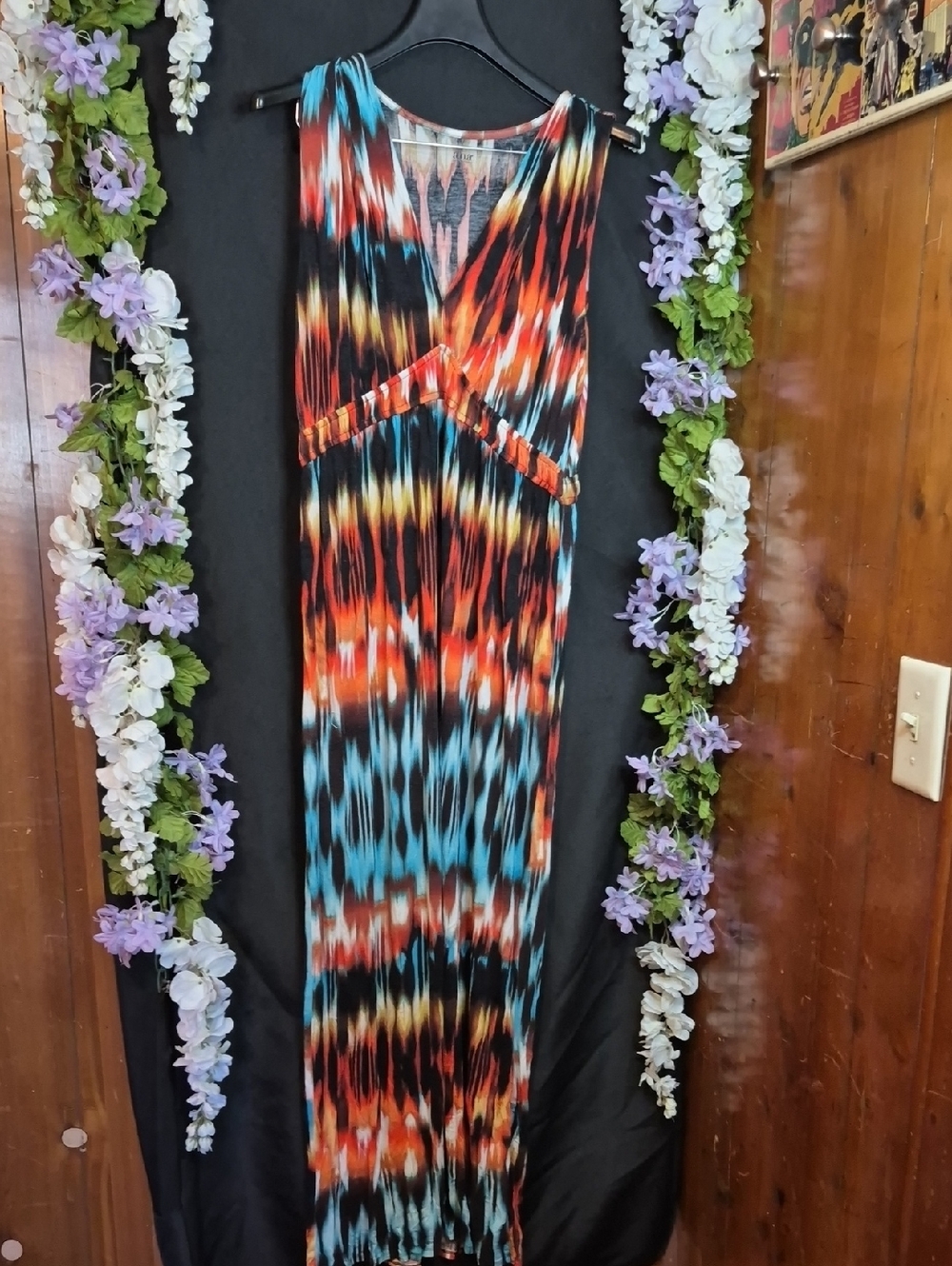 a.n.a Multicolor Ikat-Print Sleeveless Maxi Dress